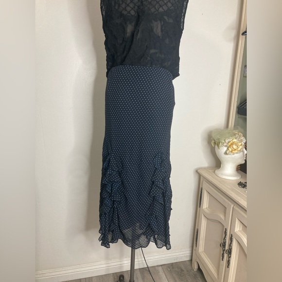 Cute vintage polka dot ruffle midi skirt - Picture 5 of 6